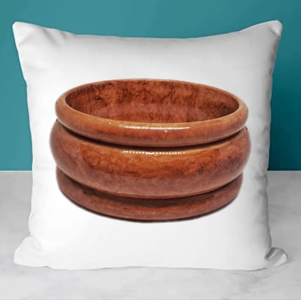 Orange Faux Wooden Bangle Bracelet